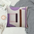 thumbnail image 2 of COMIO Boho Throw Pillow Cover Purple Simple Textured Throw Pillow Cover, Modern Minimalist Abstract Geometric Decorative Throw Pillows Square Cushion Cover for Bed Couch Sofa, 2 of 5