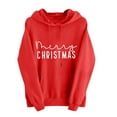 thumbnail image 2 of Blouse for Women Christmas Print Hooded Printed Sweatshirt Long Sleeved Sweatshirt,Tops for Women Red L, 2 of 6