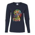 thumbnail image 3 of Dean Russo Sweet Poodle Dog Lover Womens Graphic Long Sleeve T-Shirt, Navy, Medium, 3 of 6