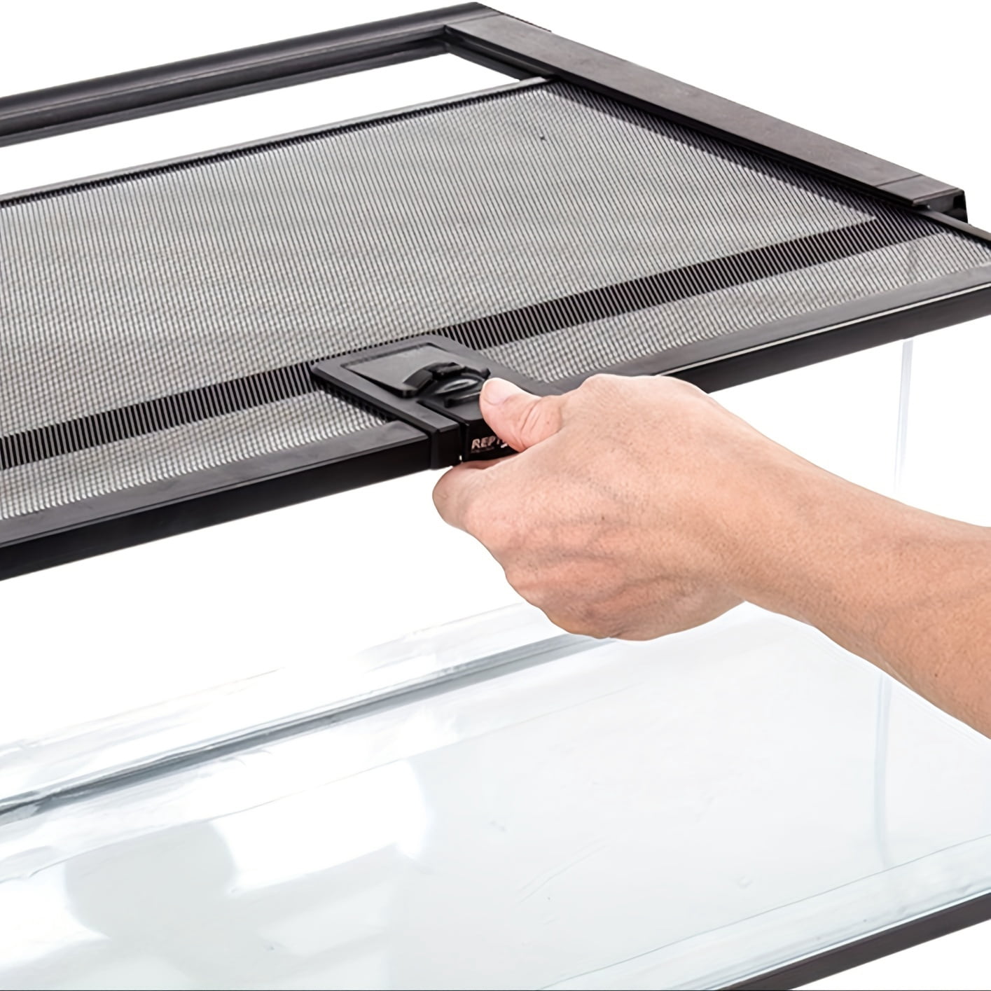 FINAQUA Reptile-specific glass terrarium with top opening and locking lid, suitable for lizards / geckos / frogs