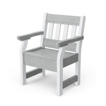 Wildridge Heritage Garden Chair, Light Gray and White - Outdoor Weather Resistant Recycled Plastic Furniture for Patio