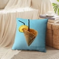 thumbnail image 3 of LALILO Throw Pillow Covers Ice Cream Cone With Black Straws Bright Blue Cushion Cover 18" x 18", 2 Pack, 3 of 6