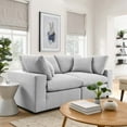 thumbnail image 2 of Modular Deep Sofa, Grey Gray, Fabric, Modern Contemporary, Living Lounge Cafe Room Hotel Lobby Hospitality, 2 of 9