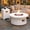 White, variant on 30" Outdoor Propane Fire Pit Table with Tank Table, 50000 BTU Round Iron Gas Fire Pit for Patio, Backyard, Garden & Pool, Gray