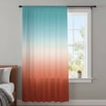 thumbnail image 4 of Red Teal Ombre Sheer Curtains 45 Inches Long, Contemporary Abstract Gradient Light Filering Curtains, Breathable Simi Curtain Privacy Drapes for Kitchen Bathroom Lightweight Small Window Treatment, 4 of 9