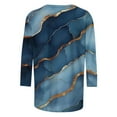 thumbnail image 5 of ZQGJB Plus Size Womens 3/4 Sleeve Tops Cute Tie Dye Marble Pattern Print Crew Neck Basic Tunic Blouse Loose Lightweight Casual Graphic T-Shirts Multicolor#23 S, 5 of 5