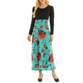 thumbnail image 2 of CHOK Women Boho Polka Dot Floral Printed Long Dress, 2 of 5