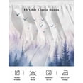 thumbnail image 7 of Watercolor Style Forest Bed Skirt King Size 18" Drop Silhouette Tree Bird Ruffled Wrap Around Bed Skirts Adjustable Elastic Bedskirt Dust Ruffle for King Size Bed, 7 of 7