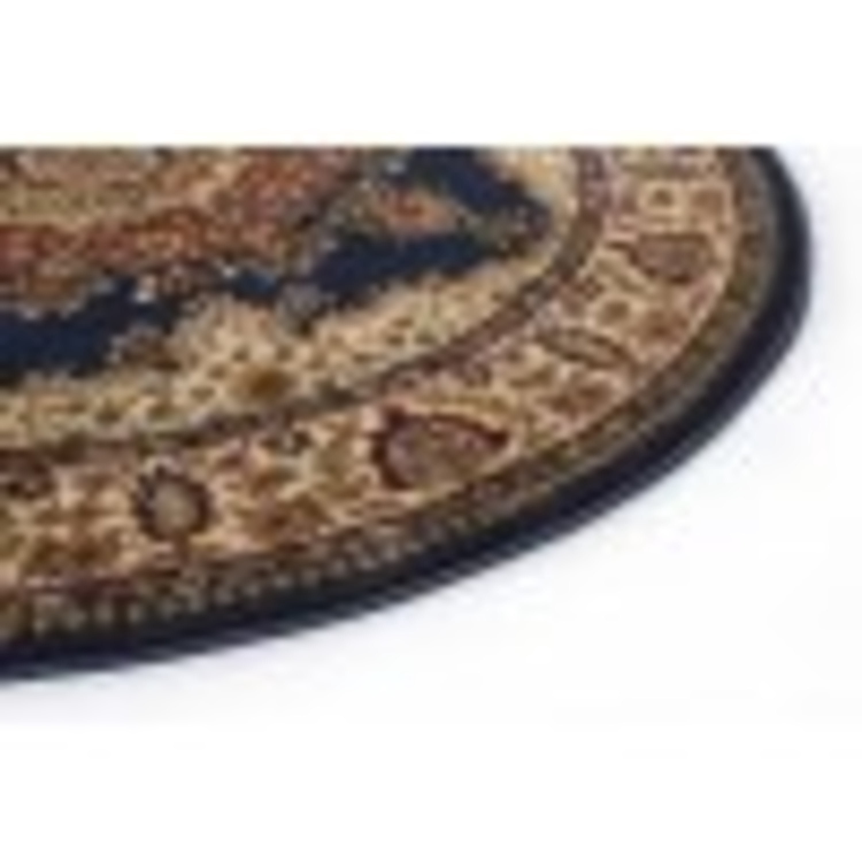 Sensation Transitional 5' x 7' Oval Navy and Beige Polypropylene Indoor Area Rug