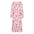 thumbnail image 4 of Jinhomg Flowy Holiday Dress for Women Cute Valentine's Day Heart Print Maxi Dress Casual Comfy Long Sleeve Crew Neck Tiered Dresses with Pockets Flash Red M, 4 of 5