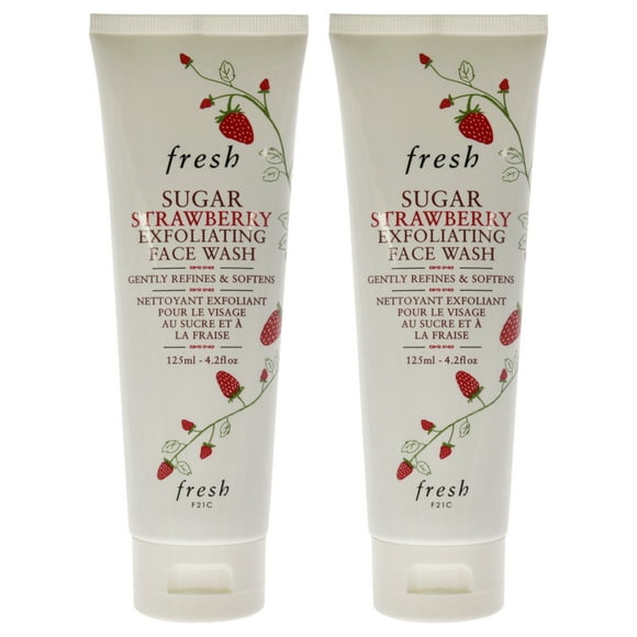 Face Wash Fresh Sugar Fresa Exfoliante, Paquete de 2