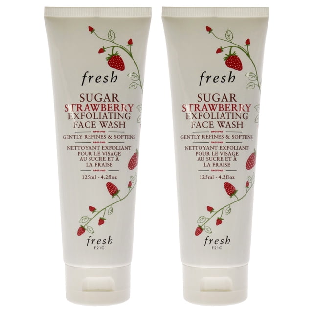 Face Wash Fresh Sugar Fresa Exfoliante, Paquete de 2