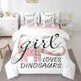 thumbnail image 1 of Erosebridal Cartoon Dinosaur Bedding King Comforter Set, Pink Down Comforter, Spring Flower Decor, Reversible 7-Piece, 1 of 1