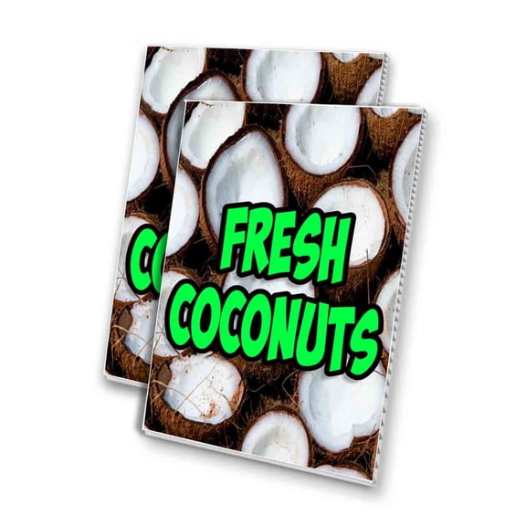 Fresh Coconuts (24" X 36") 4mm Corrugated Plastic Panel, Graphics Applied To 1 Side (Pk of 2)