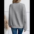 thumbnail image 4 of Sudadera de Cuello en V para Mujer, Larga, Estilo Jersey Gris S, 4 of 5