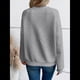 thumbnail image 4 of Sudadera de Cuello en V para Mujer, Larga, Estilo Jersey Gris L, 4 of 5