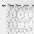 thumbnail image 6 of Bazaahm Lattice Grommet Sheer Curtains for Bedroom Linen Textured Embroidered White&Grey 84"L x 52"W 2pcs, 6 of 6