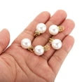 thumbnail image 4 of Unique Bargains Pendentifs Perles Factices 14 mm, Lot de 100 Perles Rondes Imitation Perle avec Strass, Blanc Doré, 4 of 6