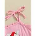 thumbnail image 6 of Gzhioc Baby Girl Dress, Cartoon Bunny Embroidered Double Side Strap Sling Dress + Knotted Bunny Ears Headband, 6 of 9