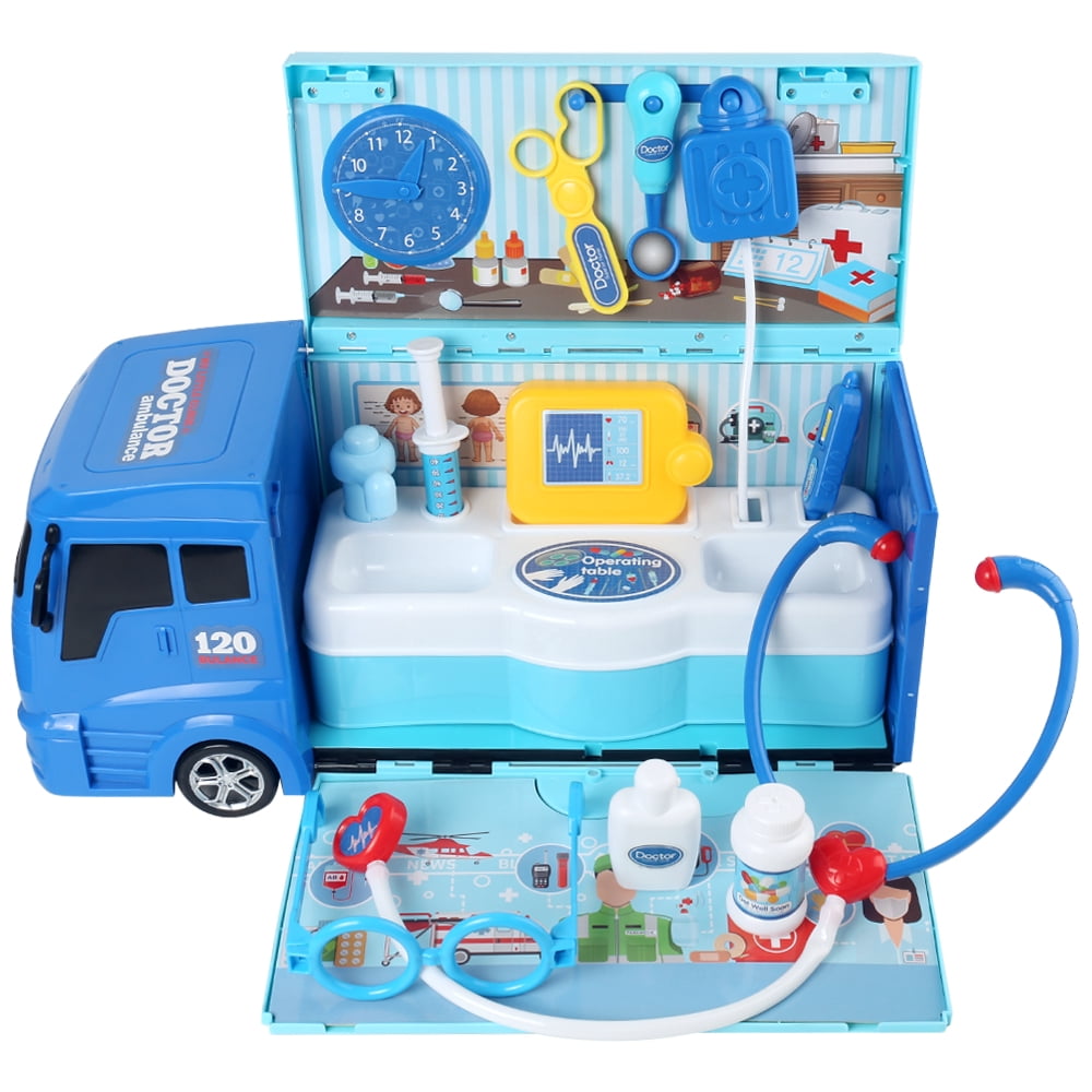 Kids Doctor Cart Medical Truck Kit — Mobile Pet & Human Care Playset with Pretend Medical Tools for Imaginative Role Play