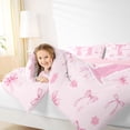 thumbnail image 3 of Erosebridal Pink Bowknot Personalized Initial H Twin Bedding Sets 7-Piece,Japanese Style Sakura Bedding Comforter Set,Pink Reversible,Microfiber Bedroom Decor, 3 of 6