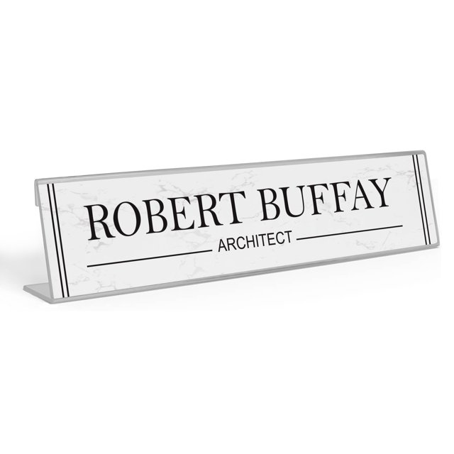 Printtoo Personalized Desk Name Plate Pretty Marble Custom Acrylic Office Desk Name Plate Accessory 2x8 Inches