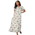 thumbnail image 6 of Dreams & Co. Women's Plus Size Long Floral Print Cotton Gown Pajamas, 6 of 6