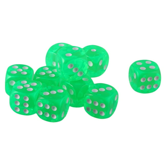 Paquete De 10 Dados Acrílicos D6 Sunnimix Verde