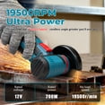 thumbnail image 2 of YUIECHER Mini Cordless Angle Grinder, 12V Brushless Handheld Electric Grinder with 4 Grinding Wheels and Charger, 2 of 7