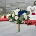 thumbnail image 3 of S SERENABLE Wedding Bouquet Artificial Flowers Creative Bridal Bouquet Bride Holding Bouquet for Decor Weddings Centerpieces Blue, 3 of 8