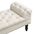 thumbnail image 6 of Christopher Knight Home 57.5" Button-Tufted End of Bed Bench, Large Upholstered Ottoman, Rolled Arms, Beige, 6 of 8