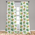 thumbnail image 5 of Ambesonne Autumn Curtains, Natural Maple Leafs Art, Pair of 28"x63", Fern Green and Cinnamon, 5 of 5