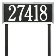 Double Line Plaque - Estate Lawn - One Line - Black with White Letters