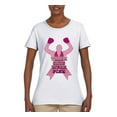 thumbnail image 2 of Wild Bobby Tough Guys Wear Pink Boxer Breast Cancer Awareness Women Graphic Tee, White, Small, 2 of 6