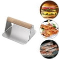 thumbnail image 2 of XKHBDL Stainless Steel Burger Press, Burger Smasher Round Hamburger Press with Wood Handle, Grill Press Meat Flattener Tool for Flat Top Griddle Grill Cooking, 2 of 6