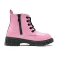 thumbnail image 2 of DADAWEN Toddler Boys Girls Combat Boots Waterproof Ankle Boots With Side Zipper Pink/Glossy leather 6 Toddler, 2 of 6