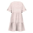 thumbnail image 5 of Summer Plus Size Mini Dresses for Womens 2025 Fashion Casual Dress Sweet Cute V-Neck Dress Pocket Printed Short Sleevele Ruffle Dress, 5 of 8
