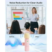 Carlikeit Pink Mini Wireless Lavalier Microphone for iPhone Android USB-C Devices, Clip-On Mic for Vlogging, Podcast, Interview & Social Media Recording with Noise Reduction