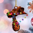 thumbnail image 2 of Tree Ornament Car Ornament Western Charm  Tree Pendant with Lanyard Unique Cowboy Hat Boots Car Rear View Mirror, 2 of 5