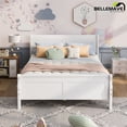 thumbnail image 2 of Queen Size Bed Frame with Headboard and Footboard, Kids Platform Bed Frame Queen Size, Modern Platform Bed Frame for Kids, Girls, Boys(White), 2 of 11