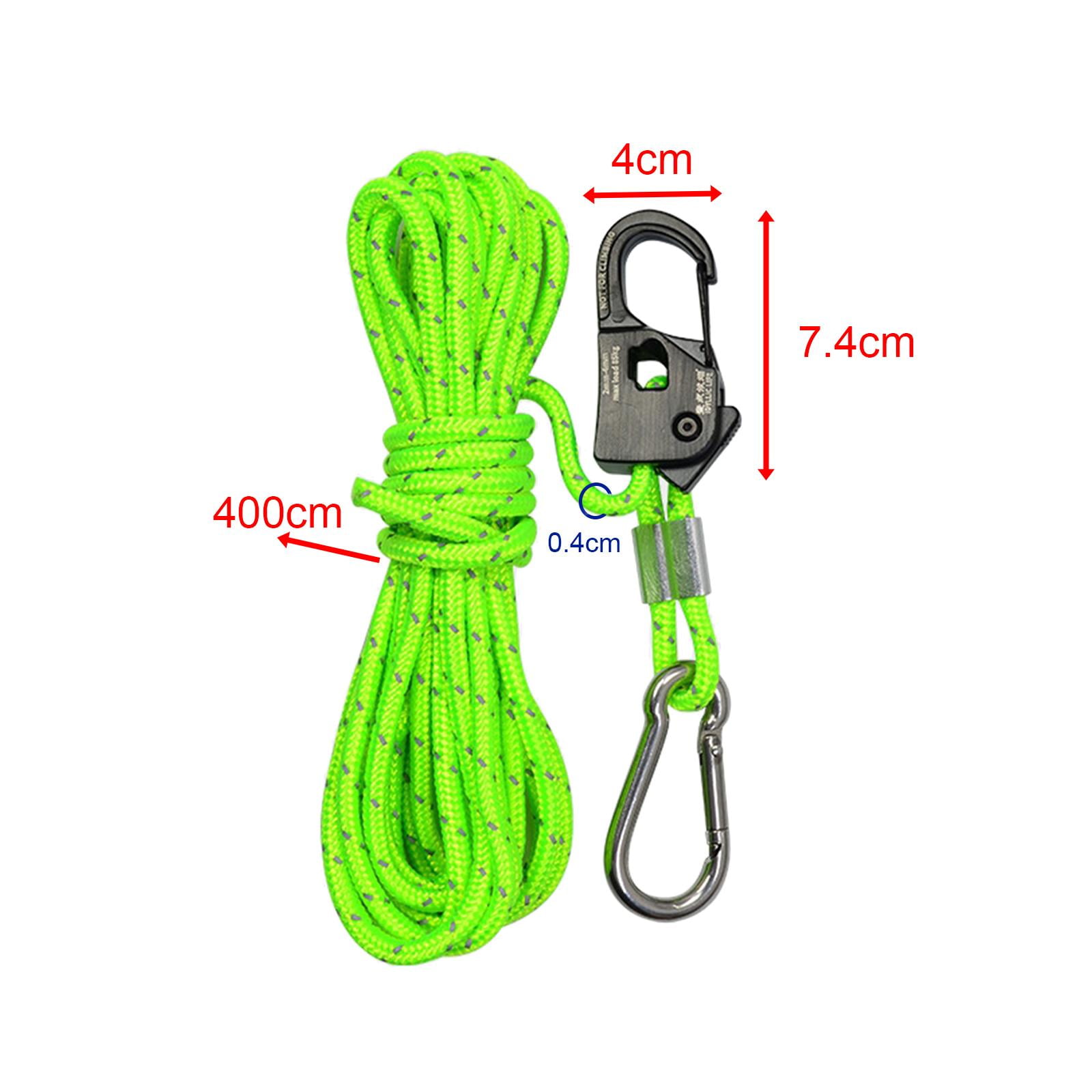 4mm Tent Guy Rope with Self Locking Adjuster Heavy Duty Durable