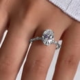thumbnail image 3 of solitaire jewels 1.75CT Oval Moissanite Hidden Halo Engagement Ring For Women, 14K White Gold, 3 of 6
