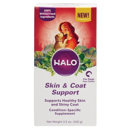 Halo Natural Supplements with Omega-3 Fatty Acid for Dogs, Skin & Coat Support, 3.5-Ounce