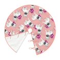 thumbnail image 2 of Daiia Bulldog Drawing Merry Christmas Tree Skirt , Xmas Large Lace-up Tree Skirt, Santa Snowflakes Rustic Home Decorations New Year Party Farmhouse Decor-48", 2 of 7