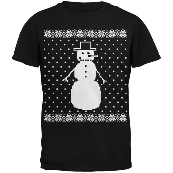 Big Snowman Ugly Sweater Black Youth T-Shirt