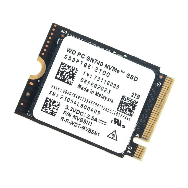 WD PC SN740 2T M.2 2230 SSD NVMe PCIe 4x4 For Microsoft Surface