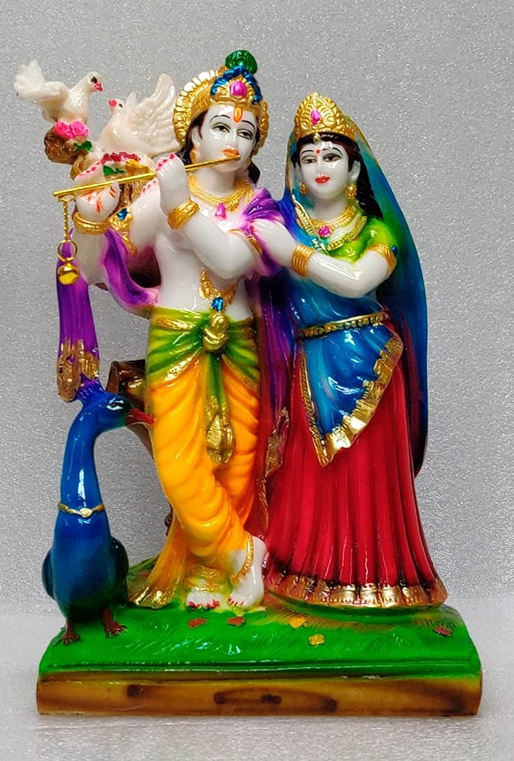 Metal Radha Krishna Statue Gold Plated Decor Your Home,Office & Radha  Krishna Murti Idol Showpiece Figurines,Religious Krishna Idol Gift  Article...