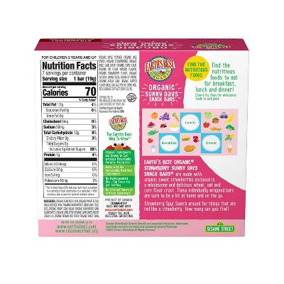 Earth's Best Organic Sunny Days Snack Bars - Strawberry, 7 ct pack of 2