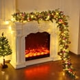 thumbnail image 1 of Guirnalda navideña larga de ratán con copos de nieve verdes y blancos de Lisbinx - 270 cm - Decoración festiva invernal para árboles, barandillas y decoración del hogar - Adorno navideño moder, 1 of 1