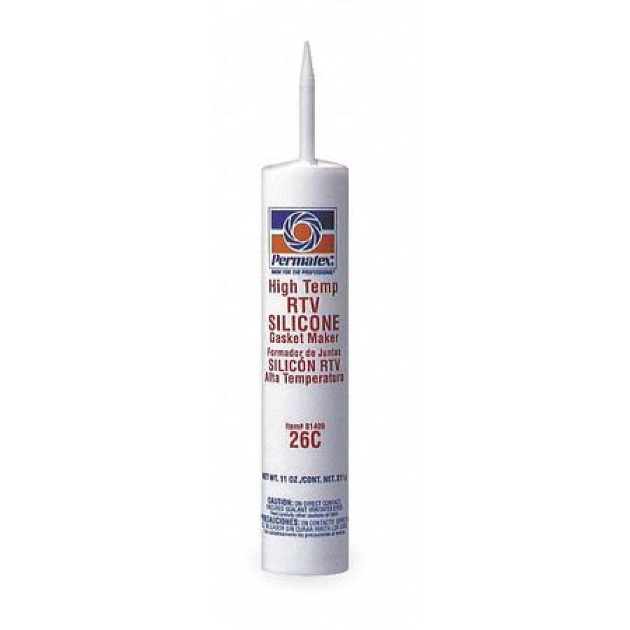 PERMATEX 81409 High Temp. RTV Silicone Sealant, 11 oz, Red, Temp Range